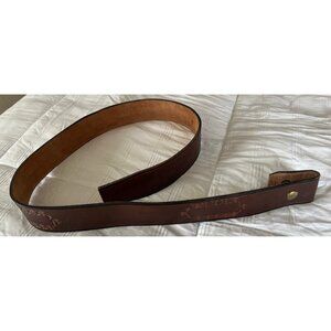 Vtg 1973 Handmade In Tlaquepaque Mexico Leather Belt With Snap To Inter Change